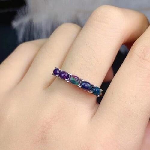 Personality Trend 100% Natural and Real Tanzanite Ring 925 sterling silver Ring