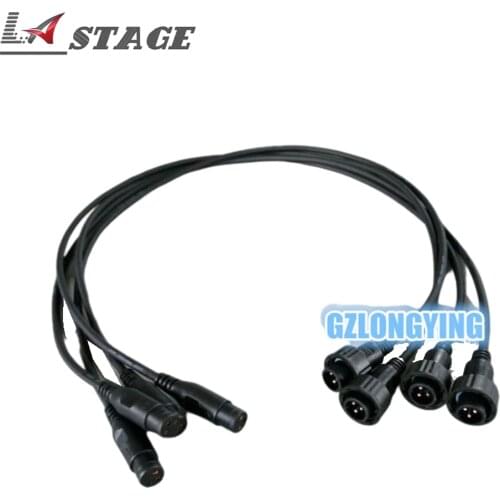 Free Shipping 20pcs/Lot 5M 3-Pin Signal Connection DMX Cable (Waterproof To Non-Waterproof) Female And Male
