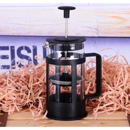 French Press Coffee Tea Maker 12Oz Thickened Borosilicate Glass Coffee Press Rust-Free and Dishwasher Safe