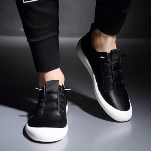 Real Leather Sneakers Mens Casual Shoes Youth Breathable Comfortable Lightweight Flat Loafers All-match Trendy Shoes