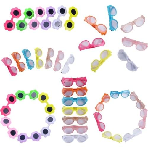 Doll Cute Cats Transparent Glasses Frames Suitable 18 Inch Dolls and 43cm Reborn Dolls DIY American Girls Gift Toys Photo Props