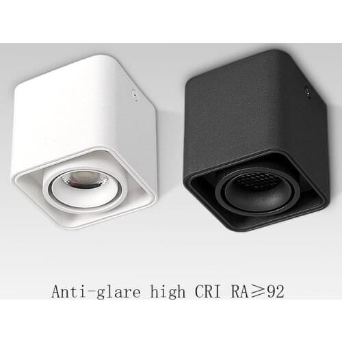 Square surface mounted downlight COB double head spotlight bold light living room aisle shop led ceiling light without main ligh