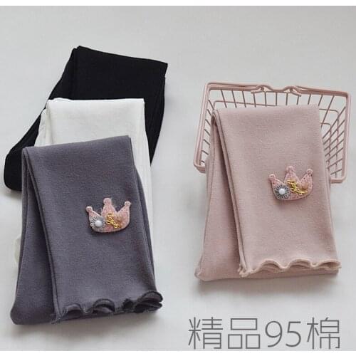 Girls' leggings spring and autumn thin style new black childrens leggings girls baby cotton long pants