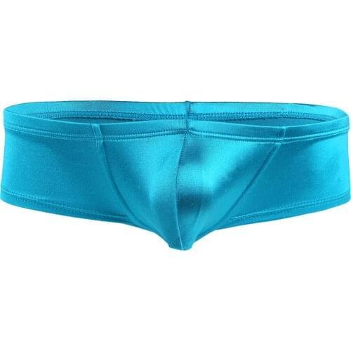 Mens Lingerie Bikini Underwear Wetlook Elastic waistband with Bulge Pouch Low Rise Bikini Briefs Underpants