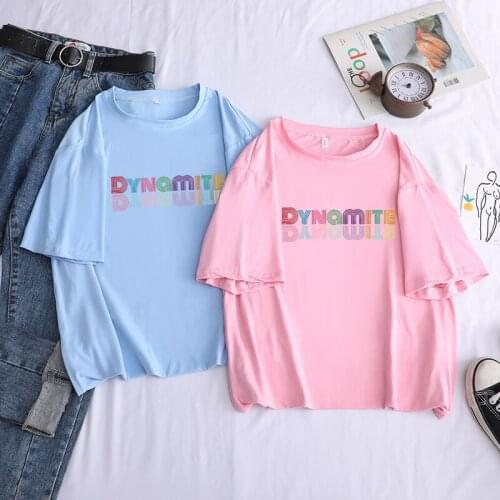 No. 1 Music Chart 2020 neue album DYNAMIT drucken T-shirt Kpop Koreanische stil kurzarm nette Koreanische casual hip-hop kurzarm