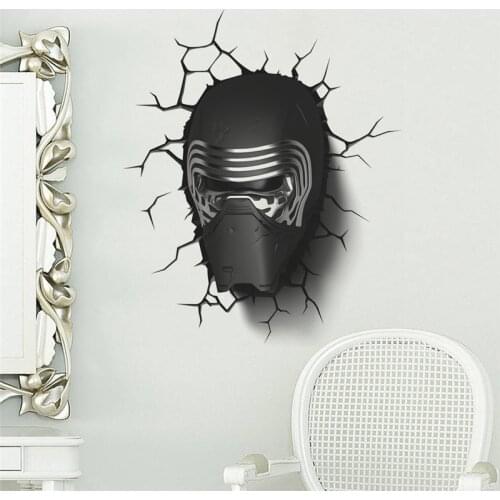 Star war Dark Knight helmet wall stickers for boy child toy home decal boys bedroom decor poster for kids room creative design
