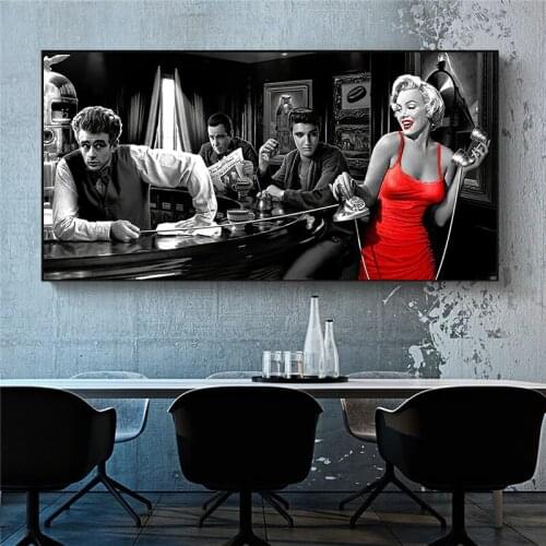 James Dean Marilyn Monroe Elvis Presley Wall Art Canvas Paintings Posters and Prints Wall Art Pictures Home Decoration Cuadros