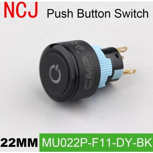 NCJ 22mm PC Push Button Switch IP67 Maintained Alternate & Momentary push button switch with LED lamp 5A