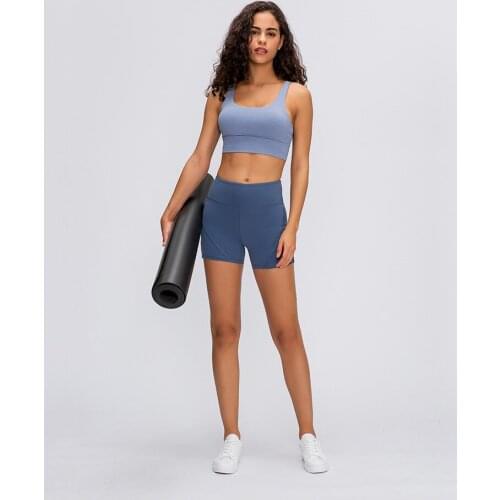 Slim Fit High Waist Yoga Sport Shorts With Phone Pockets Women Solid Fitness Running Shorts Tummy Control Workout Gym Shorts