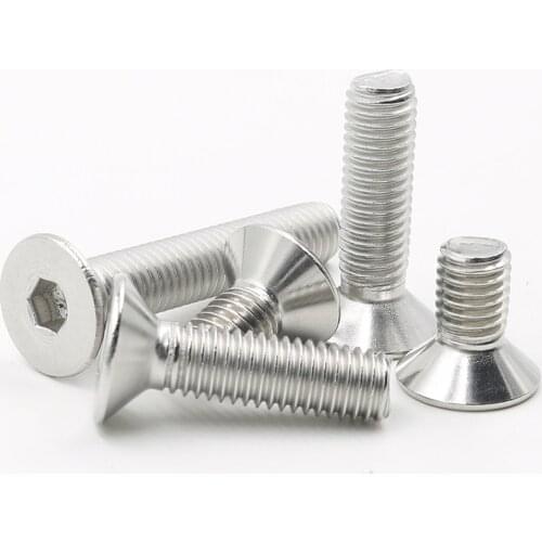 Flat Hex Socket Cap Screws Countersunk Hexagon Head Bolt 304 Stainless Steel M5 M6 M8