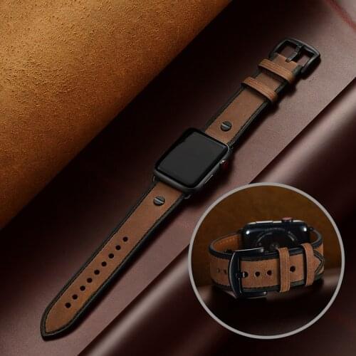 Noble strap for apple watch band 42mm 44mm 38mm 40mm Genuine Leather watchband for iwatch series 6/5/4/3/2/SE 42 44mm bracelet