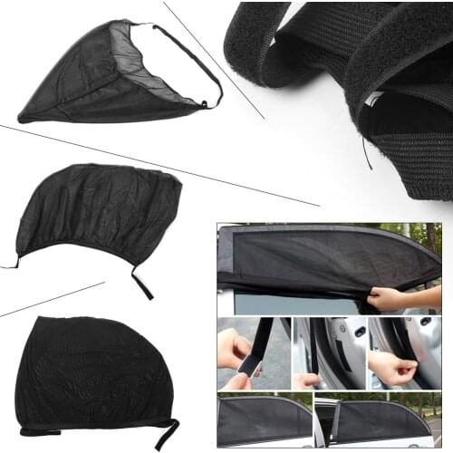 2PCS Universal Car Anti Insect Mosquito Sunscreen Window Net Door Mesh Sun Visors Auto Accessories
