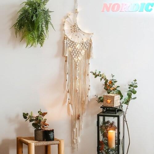 Modern Hand-woven Dream Catcher Wall Hanging Tapestry Moon Room Decor Aesthetic for Living Room Homeboho Wall Decor Bohemian