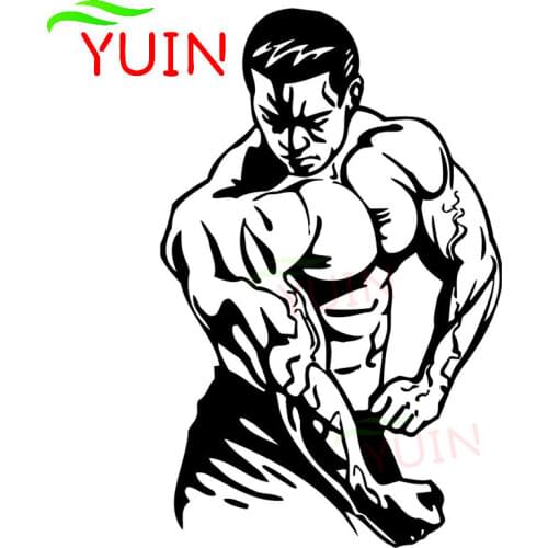 Sports Bodybuilding Fitness Athletes Cool Car Stickers Fashion PVC Waterproof Sunscreen Decals Black/white/red/laser/silver