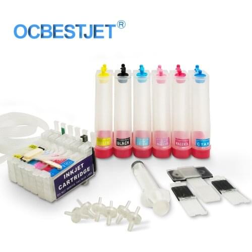 T0851-T0856 85 85N 851N Continuous Ink Supply System For Epson Stylus Photo 1390 R1390 Printer CISS Ink Cartridge 6Colors/Set