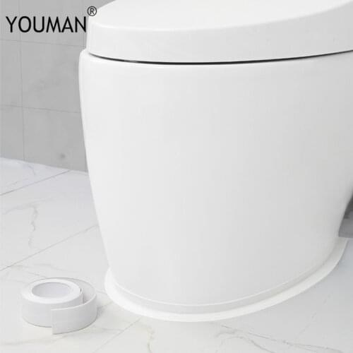Bathroom Shower Kitchen Sink Bath Caulk Sealing Strip Tape White PVC Self-Adhesive Waterproof Wall Stickers For Bathroom Kitchen
