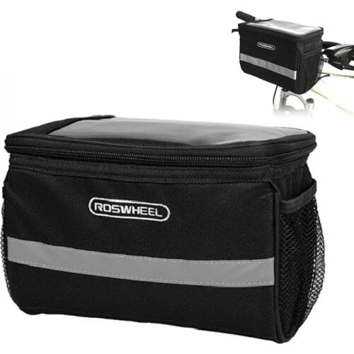 Cycling Bicycle Insulated Front Bag MTB Bike Phone Holder Handlebar Bag Basket Pannier Bag With Strip Bike Accessories
