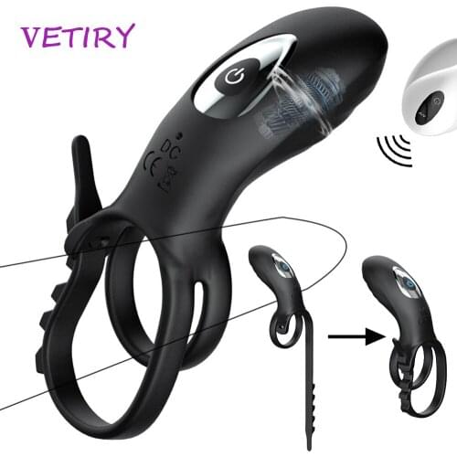 Vibrating Cock Rings Clitoris Stimulation Vibrator Sex Toy for Couple Men Male Delay Ejaculation Penis Ring Testis Stimulate