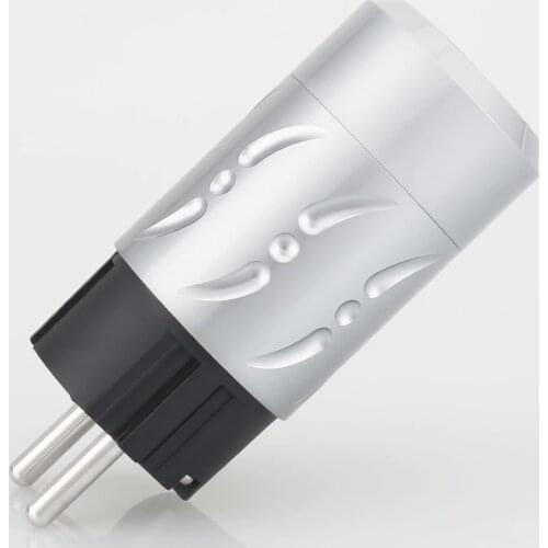Viborg VE502R Rhodium plated Pure Copper Schuko Power plug EU Plug Type Schuko Power Plug Hifi DIY Power Connectors