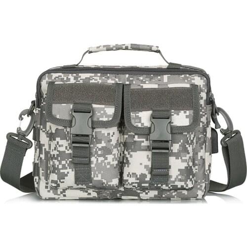 Military Tactical USB Sling Bag Nylon Army Molle Shoulder Bag Men Outdoor Airsoft Hiking Hunting Waterproof Camouflage Backpack