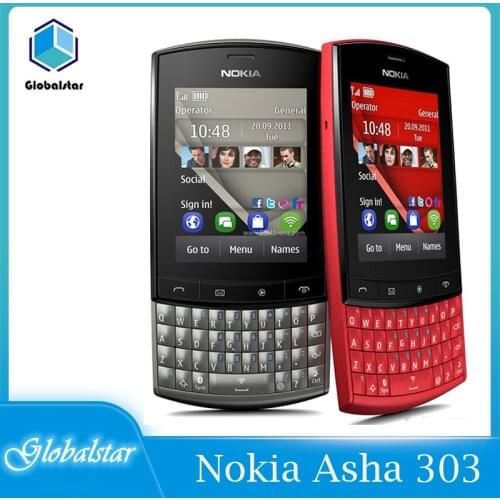 Nokia Asha 303 Refurbished moblic phones original unlocked Good quality cheap Cell 2.4' 3G Bluetooth MP3 1300 mAh Free shipping