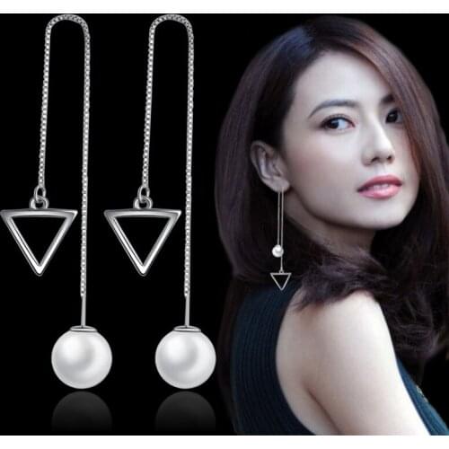 Wholesale Fashion 2017 New Design Personality Tassel Earrings 925 Sterling Silver Drop Earrings for Women Jewelry Gift Hot Sale