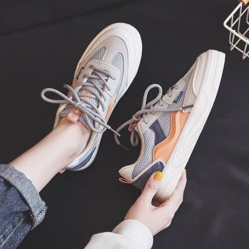 New Women Sneakers Spring Fashion Girls Flats Womens Casual Shoes Color Style White Flat Mesh Breathable Woman Shoes Sneakers