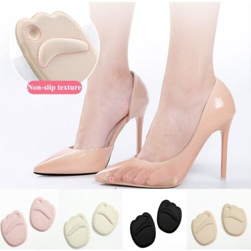 1 Pair Gel Forefoot Insole Shoes Pads Solid Color High Heel Soft Orthopedic Insole Anti-Slip Foot Protection Foot Cushions