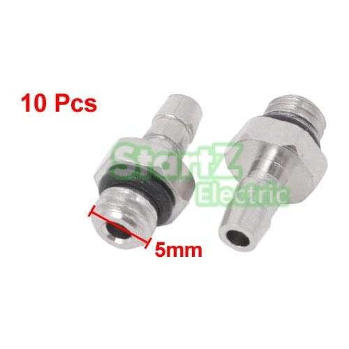 10 Pcs 6mm Pneumatic Tube to M5 Male Thread Hose Mini Barb Fittings M-5AU-6