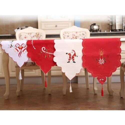 20pcs Satin Table Runner for Christmas Wedding Holiday Decor Favor Elegant Tablecloth 40*170cm Xmas Dinner Decoration ZA5152