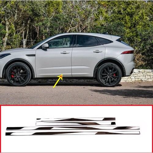 4pcs Stainless Steel Car Side Decoraiton Trim For Jaguar E-Pace 2018 2019 Accessories