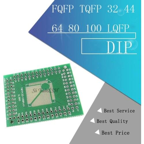 5PCS FQFP TQFP 32 44 64 80 100 LQFP to DIP Transfer Board DIP Pin Board Pitch Adapter
