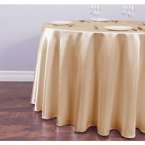 Satin Tablecloth Shiny Round Elegant Table Tablecloths Party Table Cloth Coffee Table Cover Gold Individual Vintage Table Beach