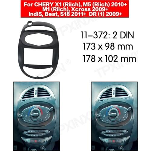 Car radio Frame Panel Auto Radio Stereo Fascia For CHERY RIICH M1/ X1 2010+ Dash Plate Facia Panel Mount Trim Kits Frame Adapter