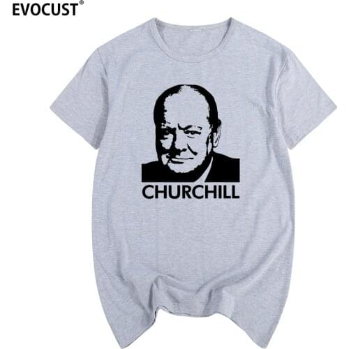 Churchill Punk Graffiti Street Art Banksy Summer print T-shirt Cotton Men T shirt New women TEE