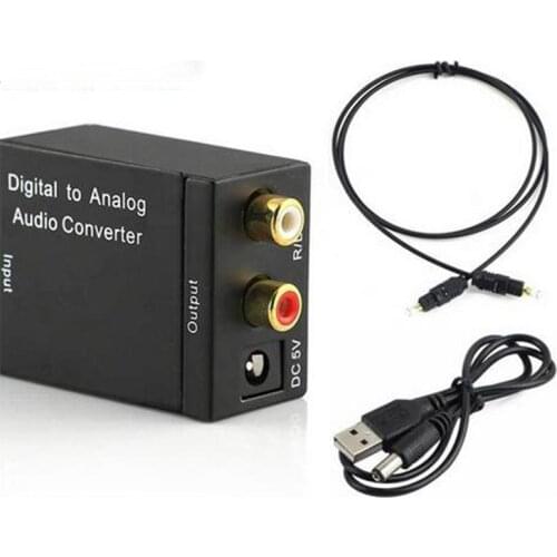 Digital to Analog Audio Converter Adapter Digital Optical Fiber Coaxial RCA Toslink Signal to Analog Audio Converter RCA for DVD