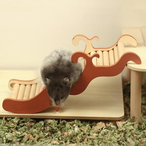 Wooden Two-purpose Hamster Ladder Hamster Toy Golden Bear Dwarf Rat Small Animal Climbing Toy Hamster Cage Landscaping Supplies