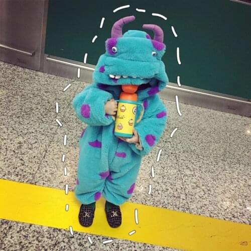 2021 Sulley Costume Cosplay Kids Baby Rompers James P. Sullivan New Year Carnival Halloween Party Dress