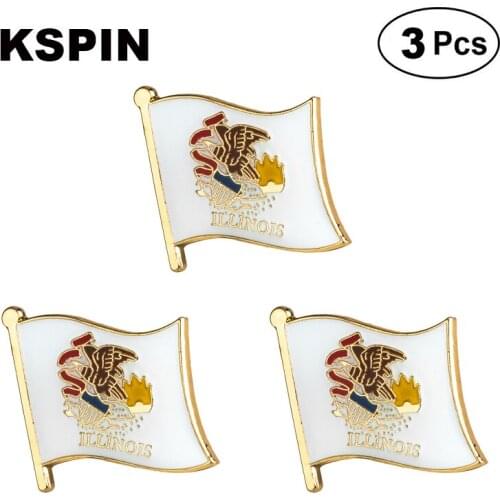 U.S.A Illinois Lapel Pin Brooches Pins Flag badge Brooch Badges