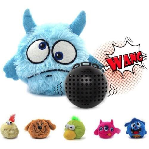 Electronic Pet Toy Dog Bite Plush Toy Washable Puppy Teeth Grinding Sneak Bound Ball Cute Monster Toy Pet Ball for Cats