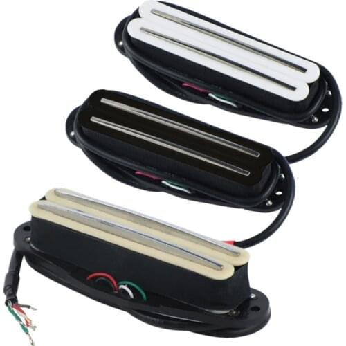 FLEOR Dual Hot Rail Humbucker Pickup Electric Guitar Pickup Ceramic 4 Wires Guitar Parts Black/White/Yellow for Choose