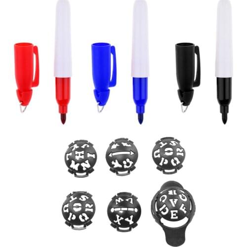 Golf Liner Marker Template Drawing Alignment Tool & Pen Putting Training Aids