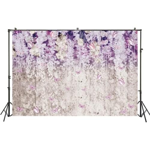 HUAYI Photography Background Wedding Backdrop purple flowers wall bridal shower studio birthday party photobooth backdrop W-3872