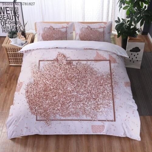 2/3 Pieces Pink Bling Shiny Geometric Bedding Set Psychedelic Abstract Duvet Cover Texture Marble Bed Cover Set Pillowcase