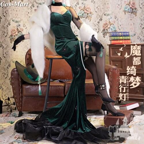 Game Onmyoji Aoandou Cosplay Costume Theme Shop MoDuQiMeng Skin Chinese Style Cheongsam Female Party Role Play Clothing S-L