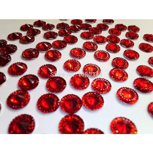 Red colour crystal Sew on crystal round 12mm gemstones beads hand sewing for dress shoes bag 150pcs/lot