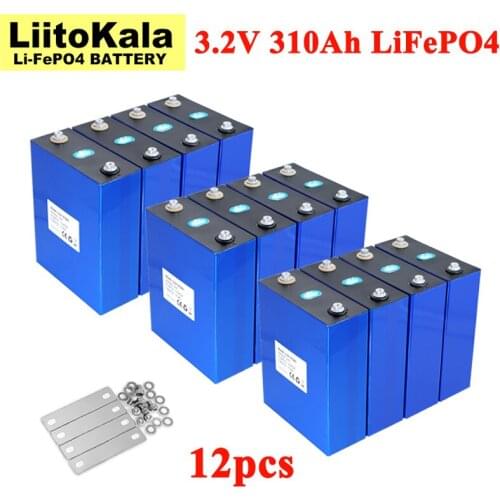 12pcs 3.2V 310Ah Lifepo4 Battery Lithium Iron Phosphate For 12V RV Campers Golf Cart Off-Road Off-grid Solar Wind US/UK Tax Free