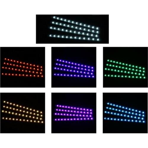 Mayitr 4X 12 LED RGB Car Interior Footwell Atmosphere Light Strip Decoration Lamp Car Atmosphere Light Foot Light Accessories