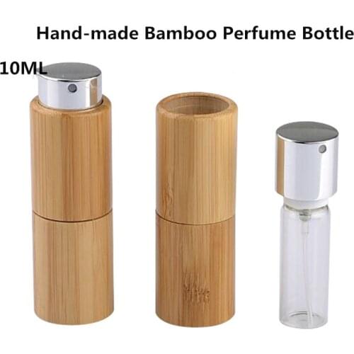 10/20/30pcs Creative Rotating Bamboo Handmade 10ml Perfume Bottled Reusable Bamboo Perfume Portable Spray Bottle