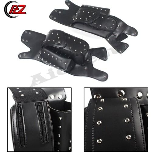 Motorcycle Balck Water Bottle Holder Rear Saddlebag Guard Bag For Harley Touring Road King FLHT FLHR Electra Glide 1993-2018